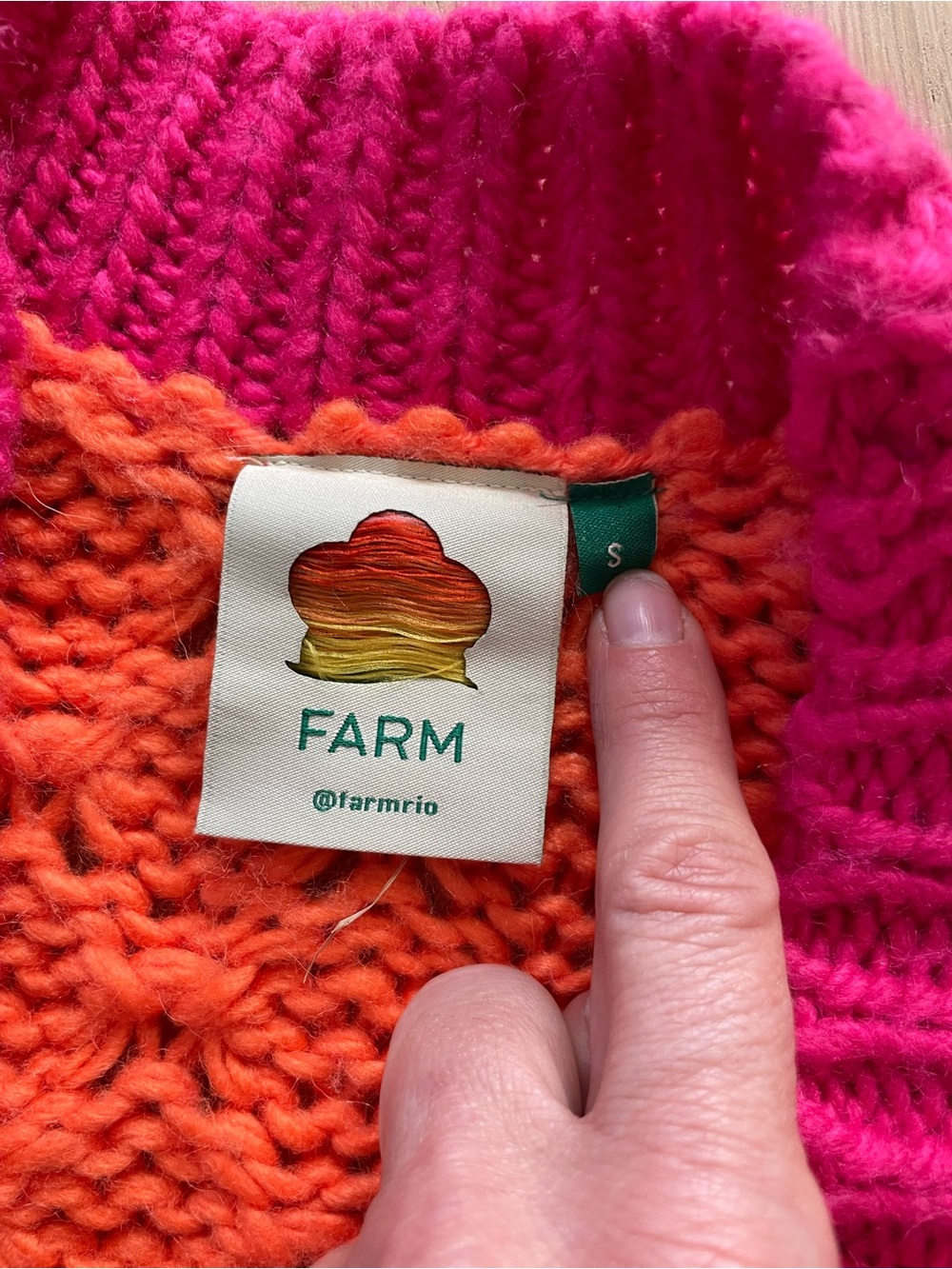 FARM Rio Multicolor Open Knit wool Cardigan size small - Picture 2 of 9